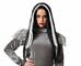 PARRUCCA LUNGA NERA CON STRISCE BIANCHE 60CM
