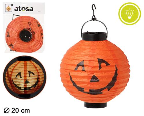 LANTERNA IN CARTA ZUCCA CON LUCE 17CM