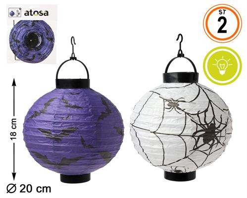 LANTERNA IN CARTA RAGNATELA CON LUCE 17CM