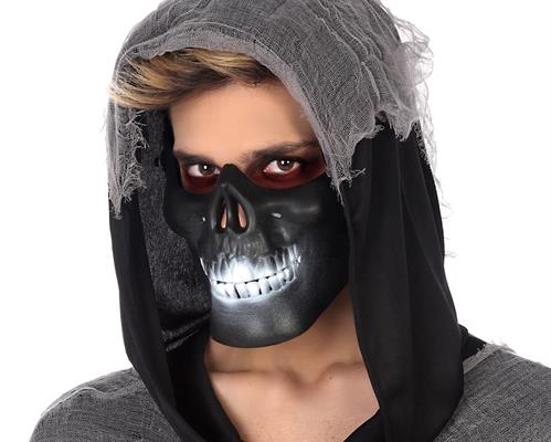 MASCHERA MEZZO VISO SCHELETRO NERO