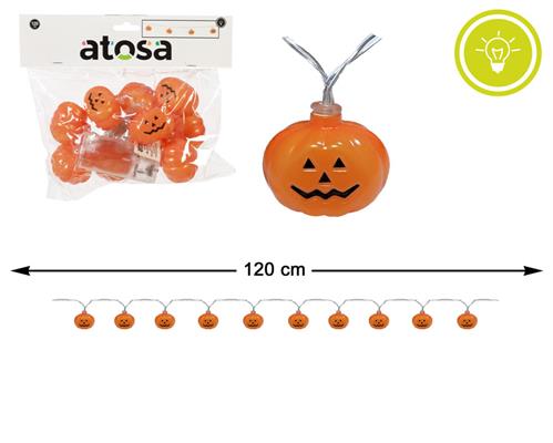 GHIRLANDA CON ZUCCHE LUMINOSE 120 CM