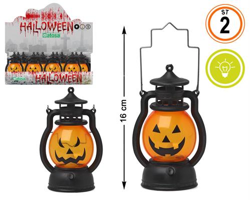 LANTERNA ZUCCA CON LUCE 16CM ASS