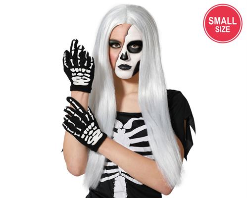 GUANTI NERI CORTI SCHELETRO