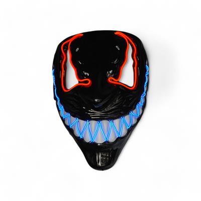 MASCHERA LED FANTASMA SORRIDENTE ARANCIO E BLU