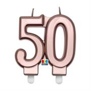 CANDELINA 50 ANNI ROSEGOLD 9CM