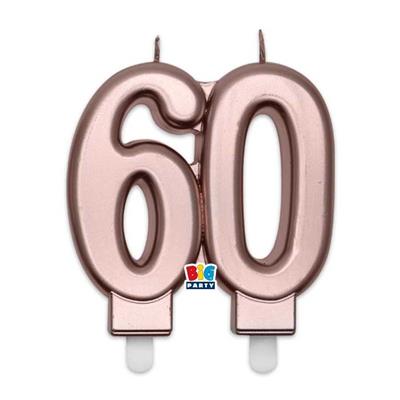 CANDELINA 60 ANNI ROSEGOLD 9CM