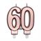 CANDELINA 60 ANNI ROSEGOLD 9CM