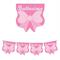 FESTONE BANDIERINE BATTESIMO ROSA C/FIOCCO 25CMX6M