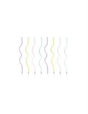CANDELINE CURL ASSORTITE PASTELLO 14CM 8PZ