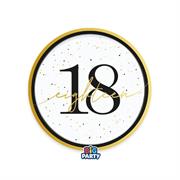PIATTI 18 ANNI ORO E NERO 18CM 6PZ