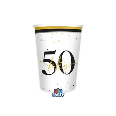 BICCHIERI BUON COMPLEANNO PRESTIGE 50 ANNI 200CC 6PZ