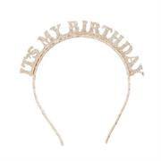 CERCHIETTO ORO GLITTER COMPLEANNO IT`S MY BIRTHDAY