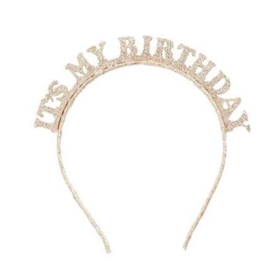CERCHIETTO ORO GLITTER COMPLEANNO IT`S MY BIRTHDAY