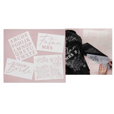 SET DA 4 STENCIL PER PERSONALIZZARE QUALSIASI CAPO PER FESTA NUB