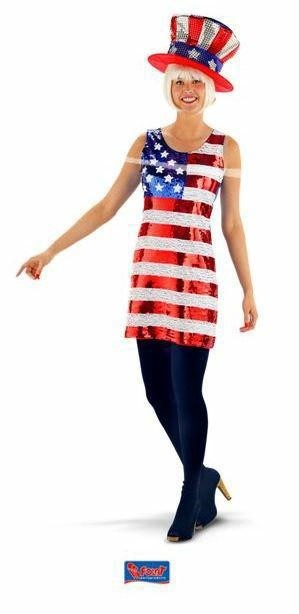 COSTUME DONNA PAILETTES AMERICAN STYLE TAGLIA S-M