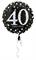 PALLONCINO IN MYLAR 40 ANNI NERO SPARKLE 45CM