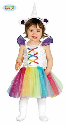 COSTUME BIMBA UNICORNO ARCOBALENO TAGLIA 6-12 MESI