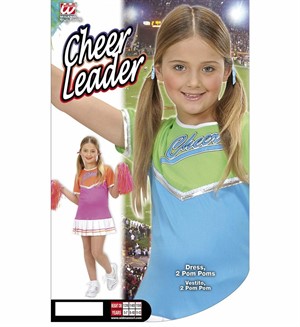 COSTUME BIMBA CHEERLEADER C-POM POM 8-10 ANNI ASS