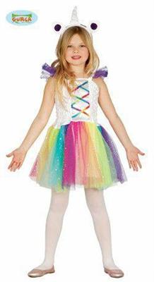 COSTUME BIMBA UNICORNO ARCOBALENO TAGLIA 3-4 ANNI