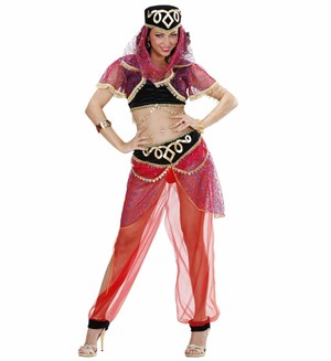 COSTUME DONNA DANZATRICE DEL VENTRE ROSSO TAGLIA M