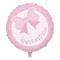 PALLONCINO IN MYLAR BATTESIMO BABY ROSA CON FIOCCO 45CM