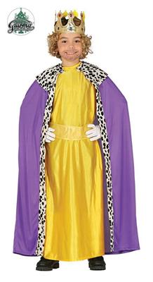 COSTUME RE MAGIO GIALLO CON MANTELLO TAGLIA 7-9 ANNI