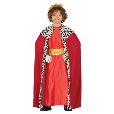 COSTUME RE MAGIO ROSSO CON MANTELLO TAGLIA 7-9 ANNI