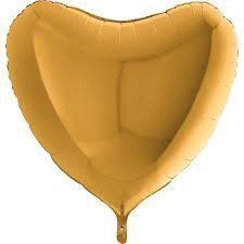 PALLONCINO IN MYLAR MINI SHAPE CUORE ORO 25CM