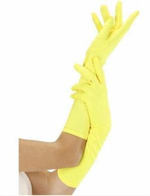 GUANTI LUNGHI FLUO NEON GIALLO