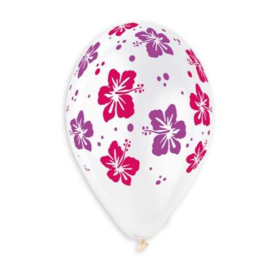 PALLONCINI IN LATTICE TONDO FIORI HAWAII 33CM 5PZ