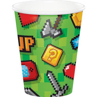 BICCHIERI IN CARTONCINO VIDEOGAME 266ML 8PZ