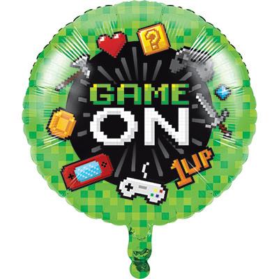 PALLONCINO IN MYLAR TONDO VIDEOGAME 45CM