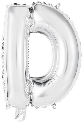 PALLONCINO IN MYLAR LETTERA D ARGENTO 34CM