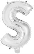 PALLONCINO IN MYLAR LETTERA S ARGENTO 34CM