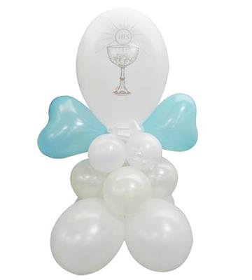 Centrotavola comunione ragazzo - 8 €  Centrotavola con palloncini,  Centrotavola con palloncino, Palloncini