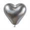 PALLONCINI IN LATTICE CUORE ARGENTO SHINY 30CM 25PZ