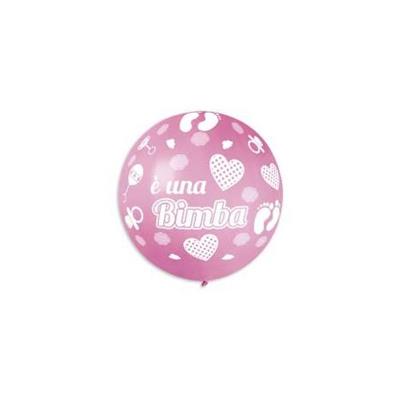 PALLONCINI IN LATTICE REGALO NEL PALLONE BABY GIRL 45CM 25PZ