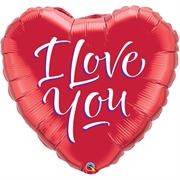 PALLONCINO IN MYLAR CUORE ROSSO I LOVE YOU 45CM