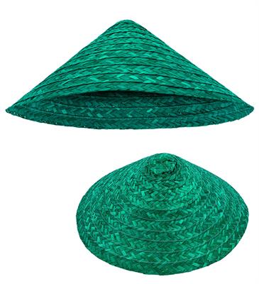 CAPPELLO ADULTO ASIATICO VIETKONG IN PAGLIA VERDE