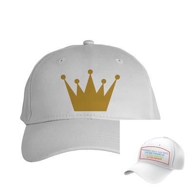 Cappellino bianco con visiera personalizzato 1 colore glitter