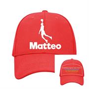 Cappellino rosso con visiera personalizzato 1 colore glitter
