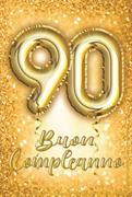 BIGLIETTO AUGURI 90 ANNI ORO