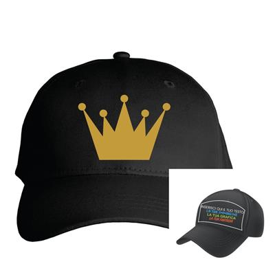 Cappellino nero con visiera personalizzato 1 colore