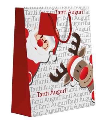 SHOPPER NATALIZIO SANTA & RUDOLPH L 33x16x45 cm