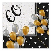 TOVAGLIOLI 60 ANNI ORO E NERO 33x33CM 20PZ