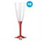 FLUTE TRASPARENTE RIUTILIZZABILE BASE ROSSA 13CL 6PZ