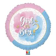 PALLONCINO IN MYLAR TONDO GENDER REVEAL  45CM