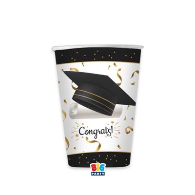 BICCHIERI IN CARTONCINO GRADUATION  250ML 6PZ