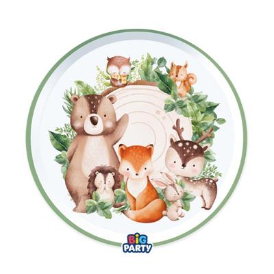 PIATTI IN CARTONCINO ANIMALI DEL BOSCO 22CM 6PZ