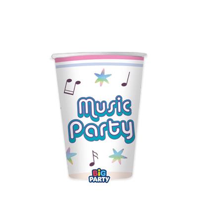 BICCHIERI IN CARTONCINO MUSIC PARTY250ML 6PZ